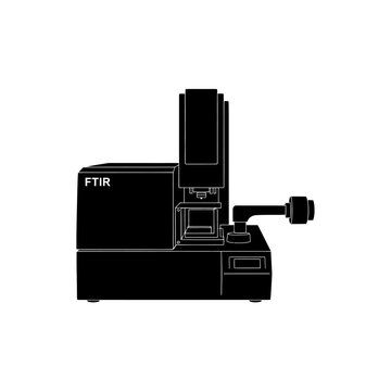 Fourier-Transform Infrared FTIR Spectrometer for Chemical Composition Tech Vector Silhouette