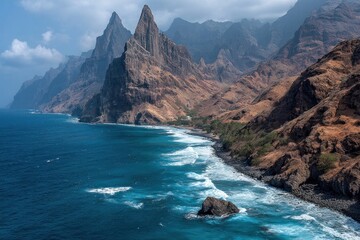 Fototapeta premium Stunning coastal cliffs and turquoise waters