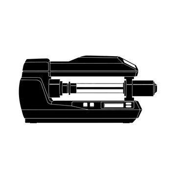 Digital Polarimeter Sample Tube Scanner for Optical Rotation Analysis Tech Vector Silhouette
