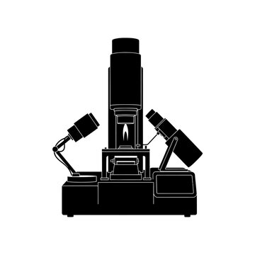 Black Silhouette of Atomic Absorption Spectrometer for Elemental Analysis and Chemistry