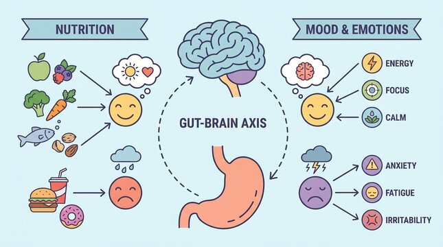 Understanding the Gut-Brain Axis: How Nutrition Influences Mood and Emotions for Enhanced Wellbeing and Mental Clarity