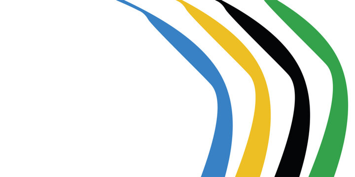 garis bergelombang abstrak dengan warna Olimpiade Paris 2024. ilustrasi vektor