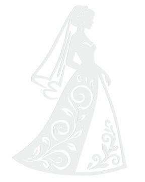 Blanco traje de novia detallado.
