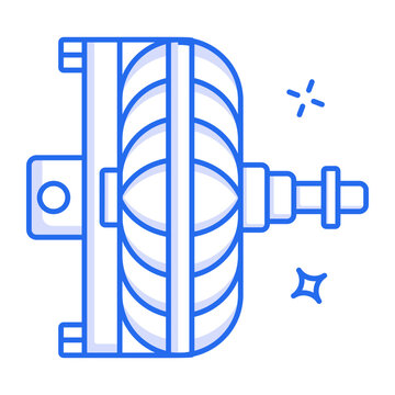 A linear style icon of a torque converter