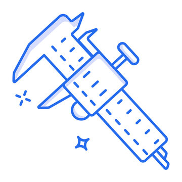 A linear style icon of a vernier caliper
