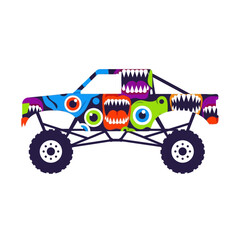 Monster Truck with Scary Faces and Eyes Graphic Design © Stephanie