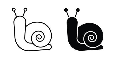 Snail icon pack flat black, Editable line icons © Tareem