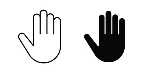 Obraz premium Stop icon pack flat black, Editable line icons