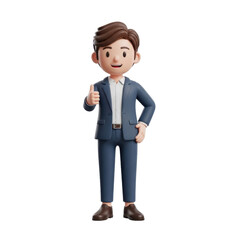 Obraz premium Businessman giving thumbs up gesture