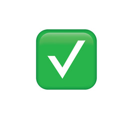 Green check mark emoji icon illustration © meddesigner
