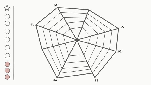 Clean radar chart illustration for data comparison. Great for analytics, performance metrics, statistics, reporting dashboards and business insights.