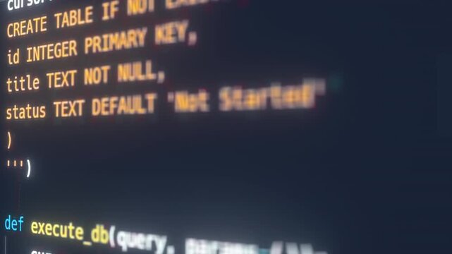 Abstract Python code. Computer generated 3d render