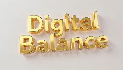 Fototapeta premium Golden 3D Text Digital Balance
