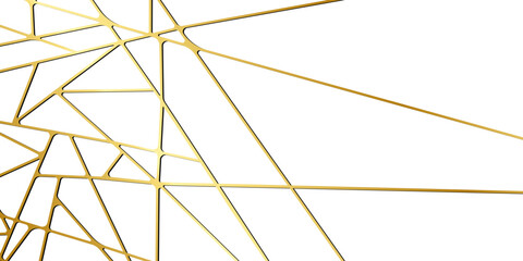 Obraz premium Abstract golden geometric lines on white background. Vector illustration