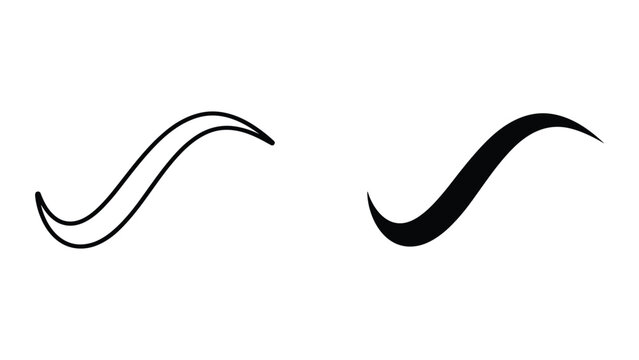 Vector illustration of wavy lines in black color on white background