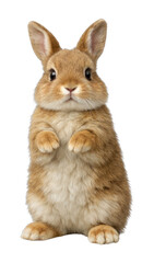 Obraz premium PNG Adorable fluffy rabbit standing upright.