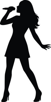 Woman singing passionately into a microphone on stage