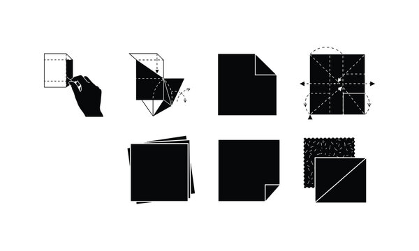 Origami paper folding steps illustration