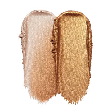 Swatches of beige and brown makeup foundation isolated on white background Png