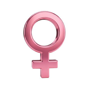 Pink gender symbol representing female identity isolated on white background Png
