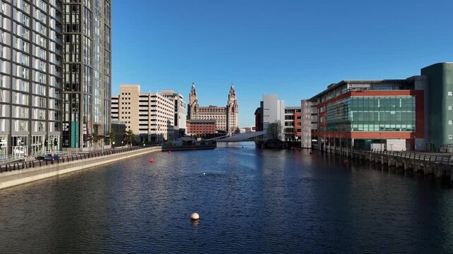 Travelling Along Prince's Dock, Liverpool, England