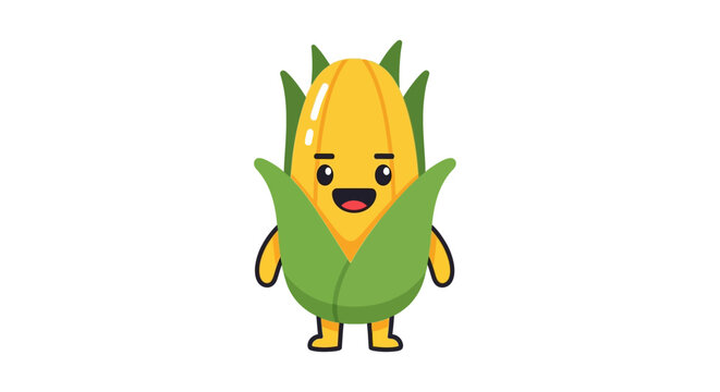 Cute Corn Character Icon