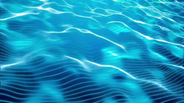 High Quality 4K Looped Animation of Ethereal Blue Liquid Waves for Technology and Wellness Visuals
