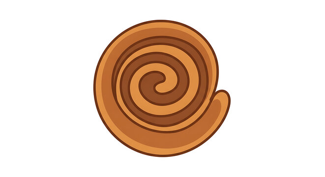 Pixel art cinnamon roll isolated on white background, swirled pastry with brown icing pattern, sweet baked good icon