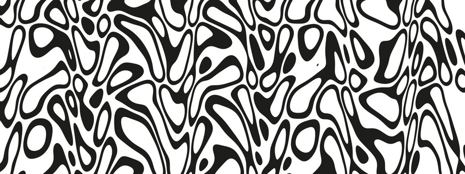 Abstract organic fluid wavy shapes flowing and swirling in a dynamic pattern creating a visually engaging monochrome background transparent background