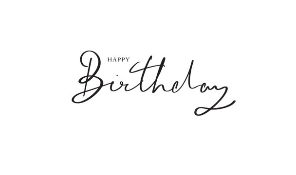 Happy birthday text font calligraphy hand written lettering script black color object icon happy birthday cake anniversary party greeting card holiday happy birthday surprise gift party event congrate