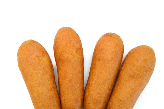Organic CornDog on white background 