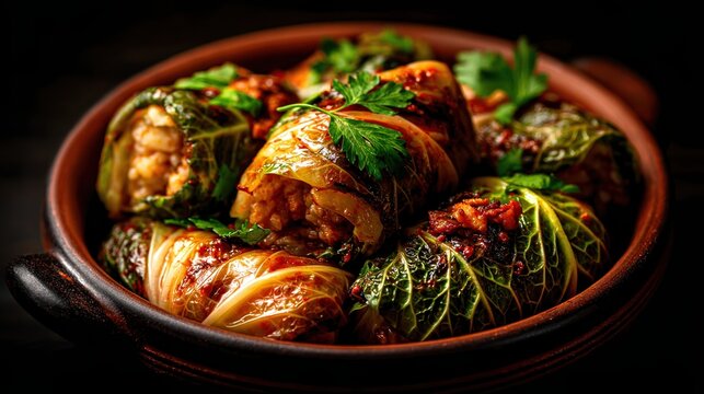 Delightful Bulgarian sarmi wrapped in tender cabbage leaves