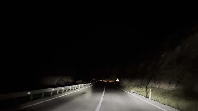 Experience a Night Drive on a Curvy Country Road with Automatic Full Matrix LED Headlights