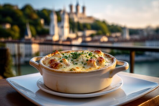 Quenelle de brochet with view of Notre-Dame Fourvi&egrave;re