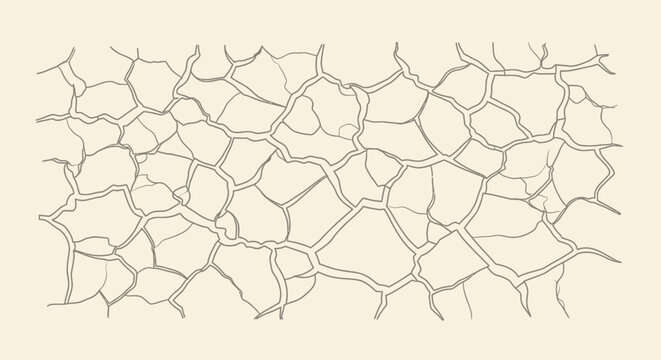 Cracked Dry Earth Pattern with Texture Representing Drought in Bright Studio