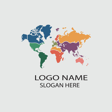 mapa mundi paises logo icon vector white background .