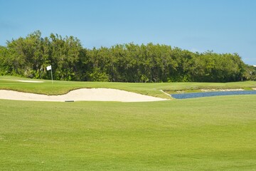 Fototapeta premium Golf Course on a sunny overcast day.