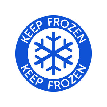 simple keep frozen symbol with snowflake frozen food packaging icon blue vector isolated on transparent background