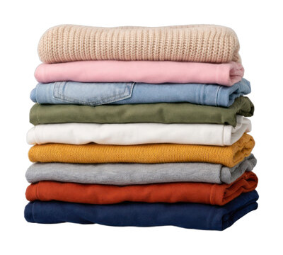PNG Colorful folded clothes stack
