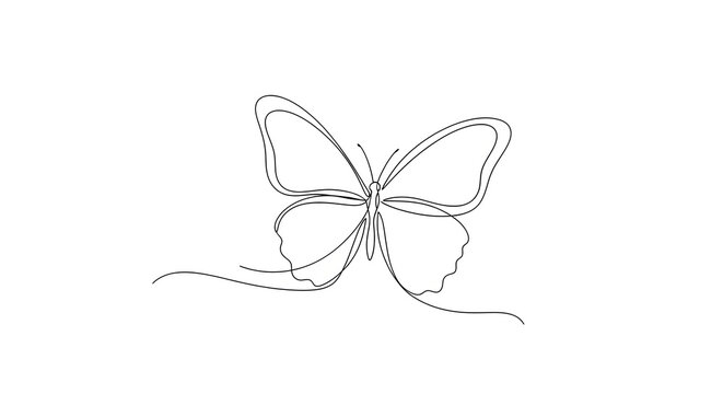 Delicate butterfly sketch a minimalist line drawing of insect beauty