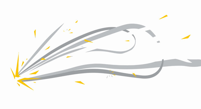 Stylized comic book explosion effect with yellow shards on white