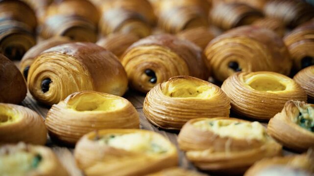 savory puff pastry in a hotel buffet