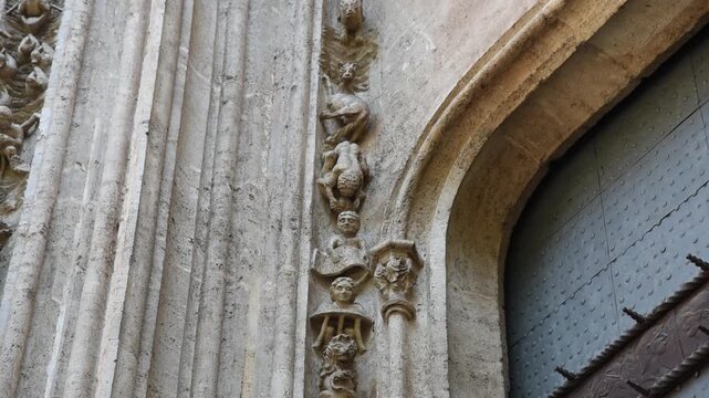 Valencia Spain UNESCO Landmark &ndash; La Lonja Exterior with Gargoyles and Stone Figures