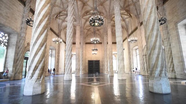 Valencia Spain Historic Landmark Interior &ndash; Gothic Architecture of La Lonja