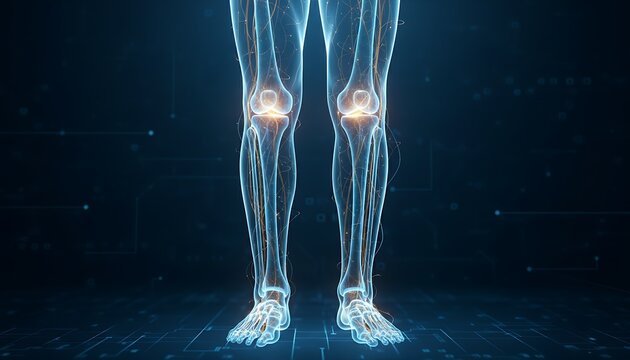 Futuristic Transparent Legs Knees Feet Skeletal System