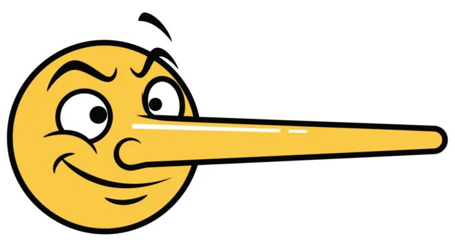Pinocchio emoji face with long nose.