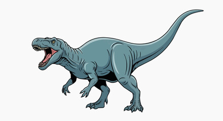 Obraz premium A detailed illustration of a Tyrannosaurus Rex in a vibrant and dynamic pose, showcasing its powerful form. 