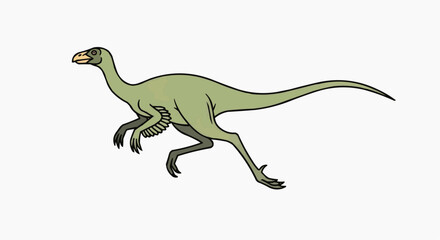 Fototapeta premium An illustration of a green dinosaur running