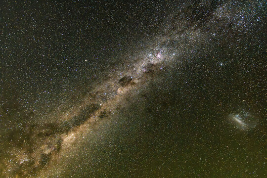 A Bright Milky Way Stretching Across the Dark Country Sky