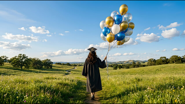 Shadow Holding Diploma High: Conceptual Graduation Day &ndash; Triumph, Achievement, and Bright Future